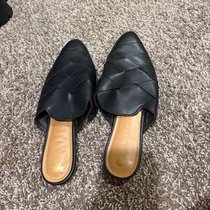 🌯Big Buddha Black Leather Mules
